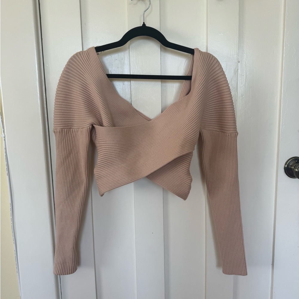 Cross cream long sleeve sweater